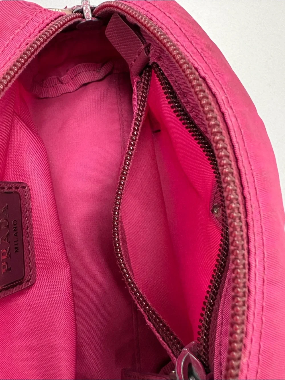 ✨ Authentic PRADA Pink Tessuto Vela Nylon Cosmetic Pouch Bag ✨